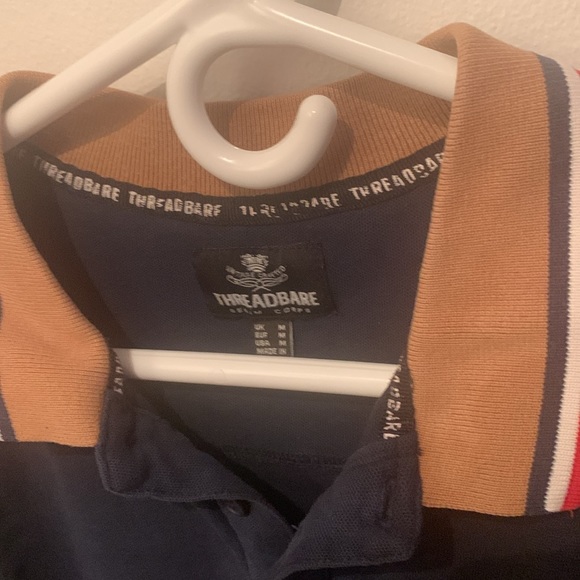 Stylish Threadbare Denim Corp 4 Tone 100% Cotton Blue Polo Shirt SZ Medium 🔥 - Picture 3 of 9